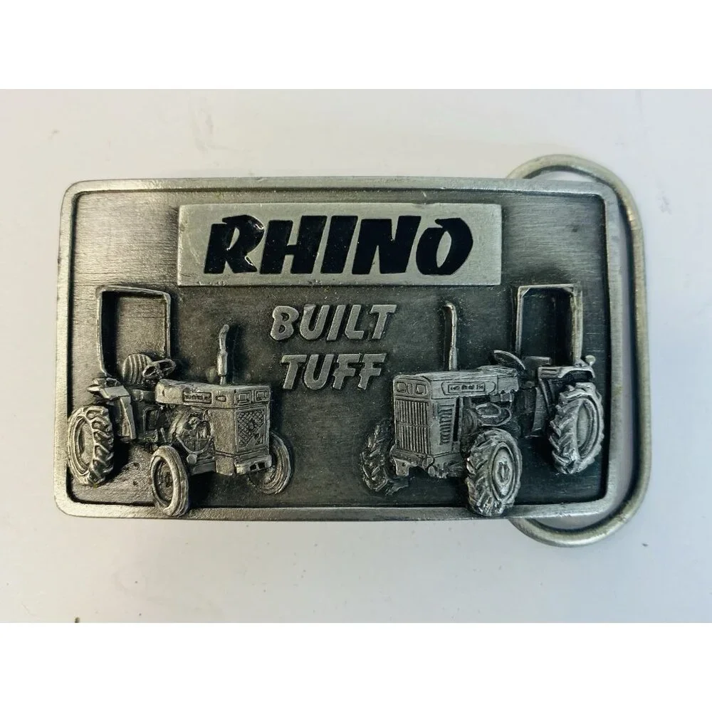 Rhino Tractors Built Tuff Belt Buckle 1993 Siskiyou Limited Edition Pewter